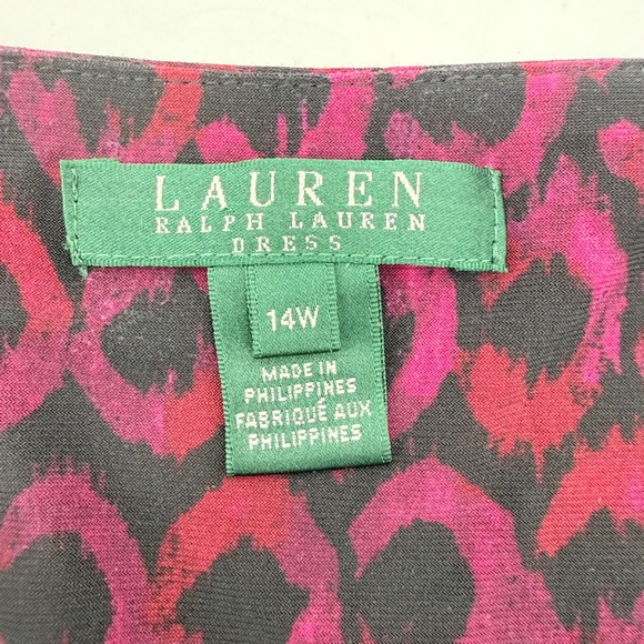 Lauren Ralph Lauren Geometric Knot Front V-Neck Jersey Dress 14W Mob Wife Modern - Picture 5 of 7